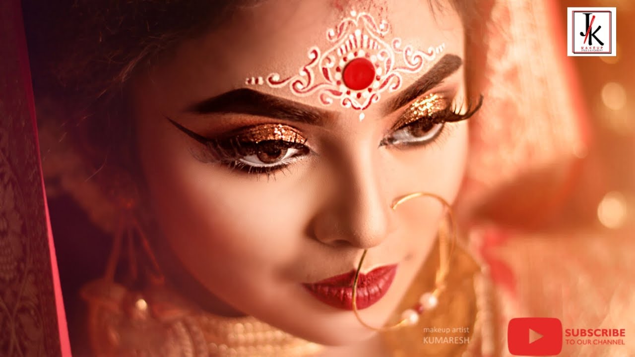 STEP BY STEP BENGALI BRIDAL MAKEUP || HD MAKEUP || GLITTER EYE || INDIAN BRIDAL MAKEUP