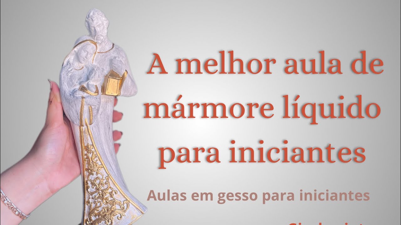 Aula de pintura em gesso sagrada família : Efeito mármore com mármore líquido 