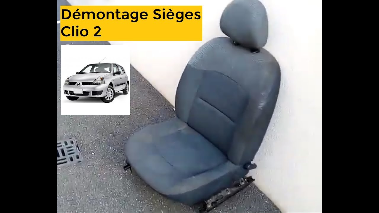Clio II. Démontage sièges conducteur et passager.