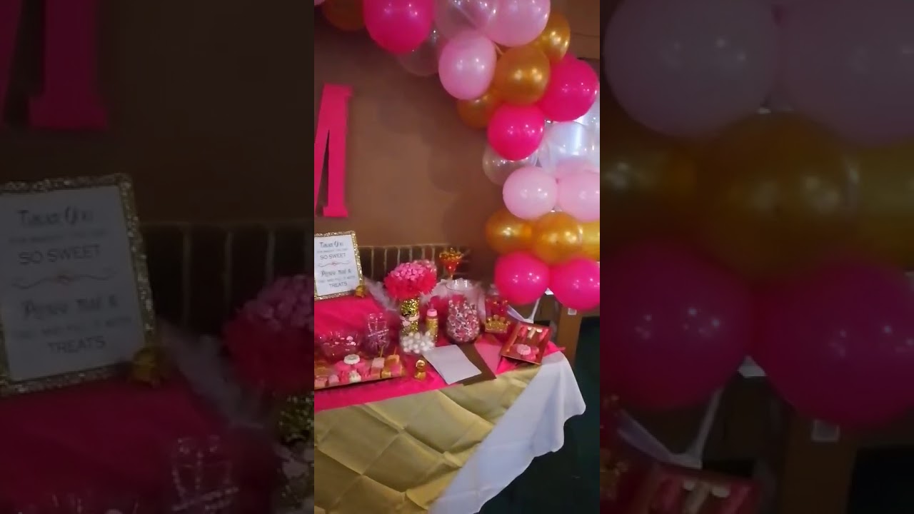 Pink and gold theme baby shower