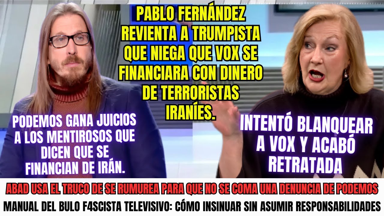 Analfabetismo político en prime time Pablo Fernández revienta el relato trumpista sobre Irán y Vox