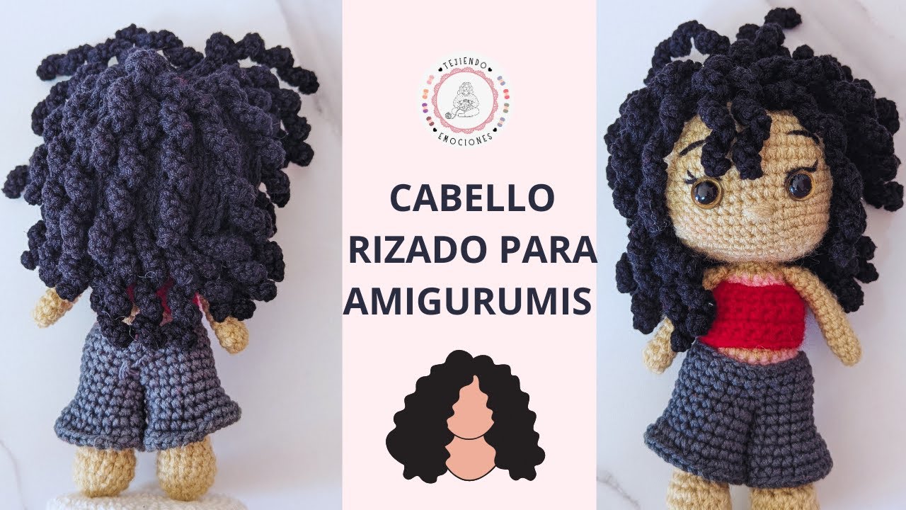 Cómo tejer cabello rizado en amigurumis | Técnica fácil a crochet 🧶Curly Hair for Amigurumi Crochet