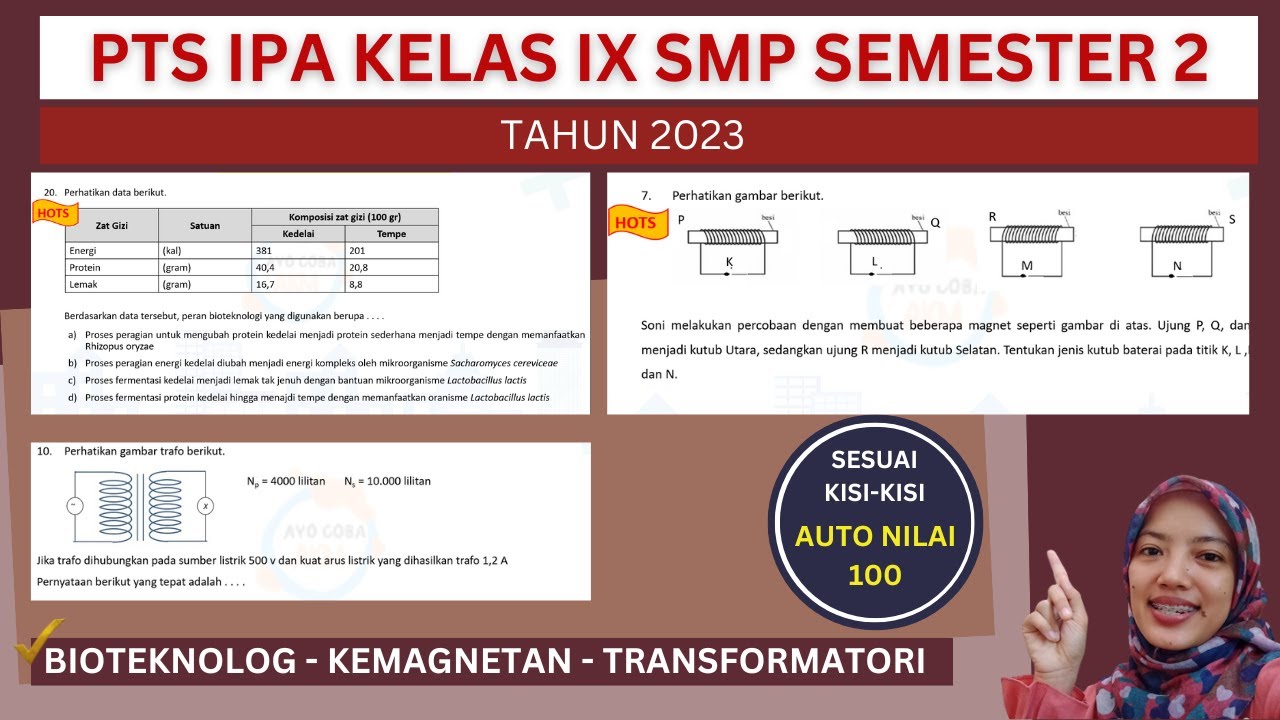 SOAL PTS IPA KELAS IX (9) SMP Semester 2 tahun 2023 | LENGKAP Pembahasan & Kunci Jawaban