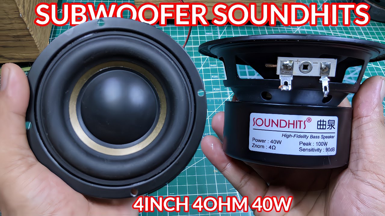 ТЕСТОВЫЙ ОБЗОР АКУСТИЧЕСКОЙ СИСТЕМЫ САБВУФЕРА SOUNDHITS 4 ДЮЙМА 4 ОМ 40 ВТ