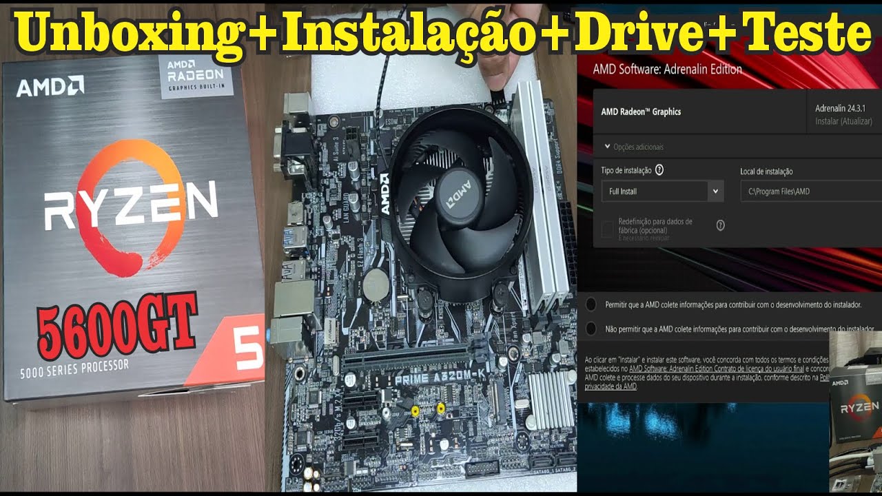 Ryzen 5 5600GT UnBoxing+Instalação+Testes