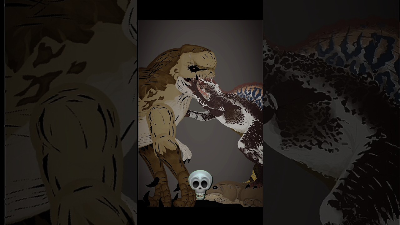 спинозавр jp3 против d rex#анимация #drex#spino#спинозавр#jp3#динозавр#dino#мем#возрождение#юрский