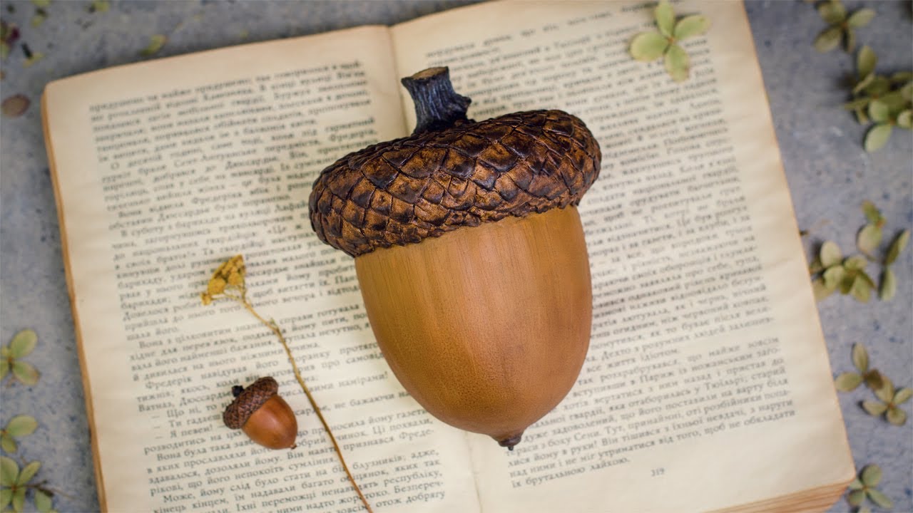 Large Decorative Acorn made of Polymer Clay