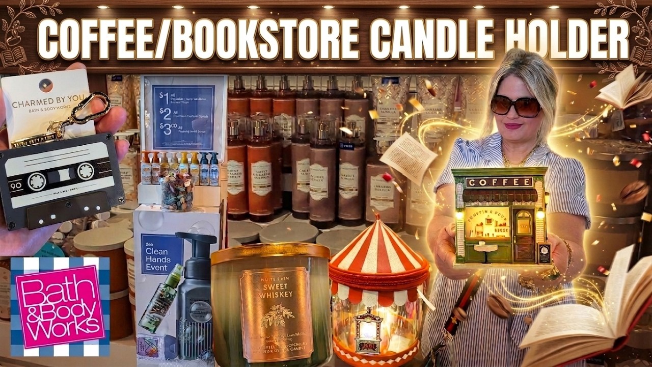 Bath & Body Works НОВИНКИ ОСЕНИ: ПОДСТАВКА ДЛЯ СВЕЧИ В СТИЛЕ КОФЕЙНИ/КНИЖНОГО МАГАЗИНА С 4 ГРАНЯМ...