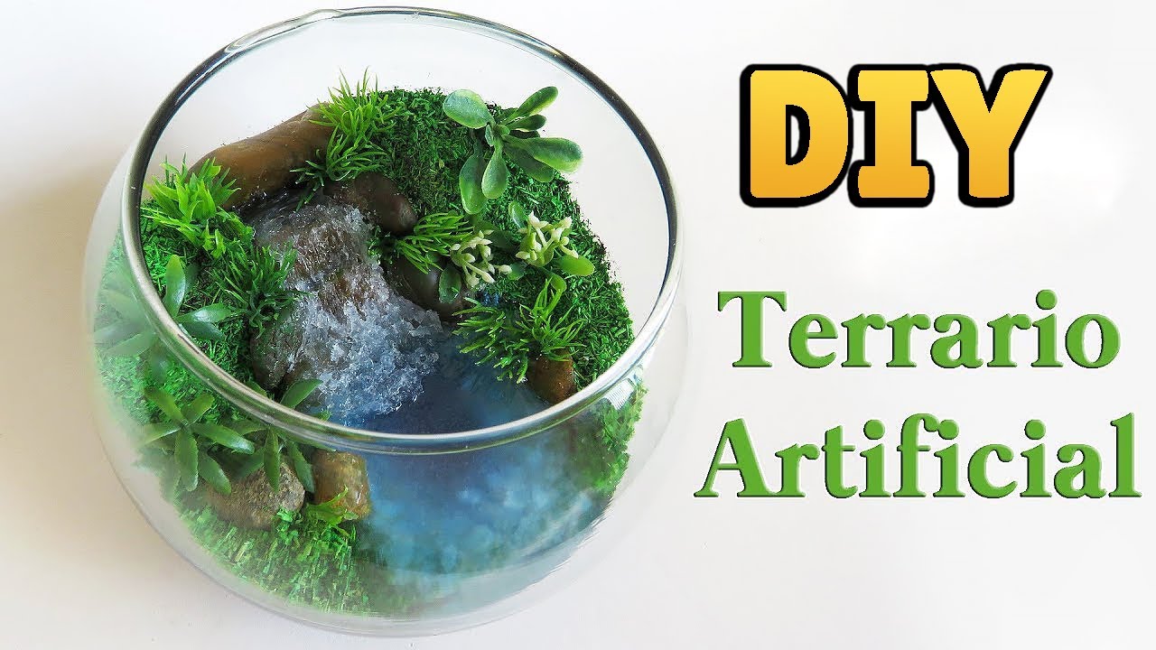DIY: Como Fazer um Terrário Artificial Eterno com Lago e Cachoeira (Waterfall Terrarium Tutorial)