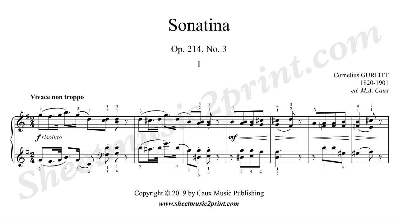 Gurlitt : Sonatina Op. 214, No. 3 (1/3 : Vivace non troppo)