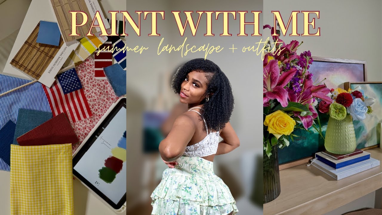 PAINT WITH ME | HOW TO PAINT LANDSCAPE ART + STYLING SUMMER MINI SKIRT & DRESS | MEKA LA'RAE
