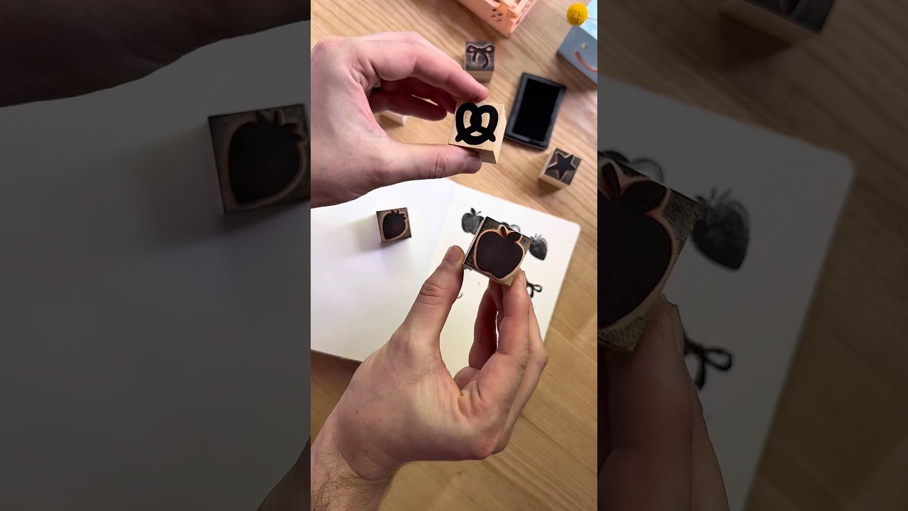 DIY Custom Wooden Stamps using my Cricut Maker 4 🥨🍎 #diystamps #diycrafts #cricut #junkjournal