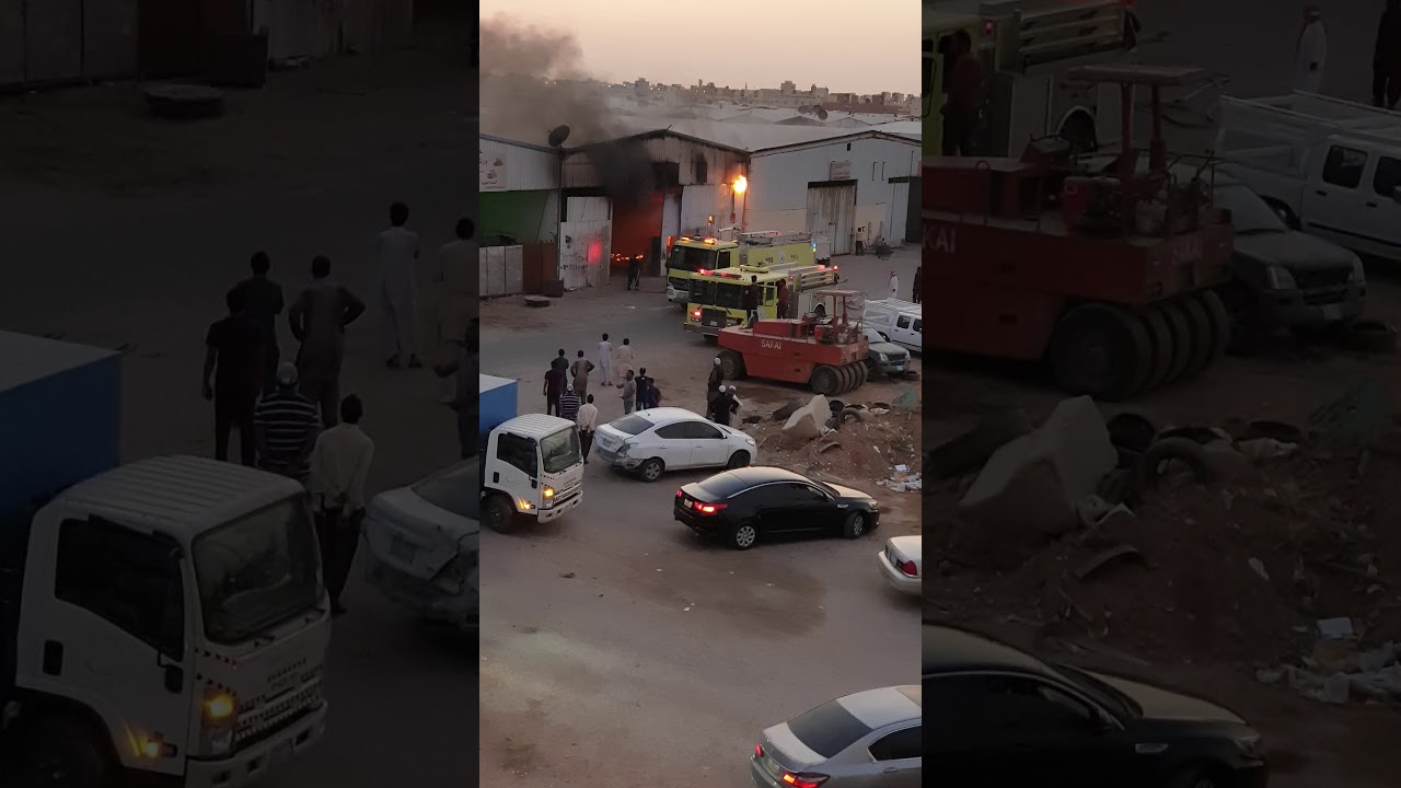 حريق هائل في جنوب الرياض