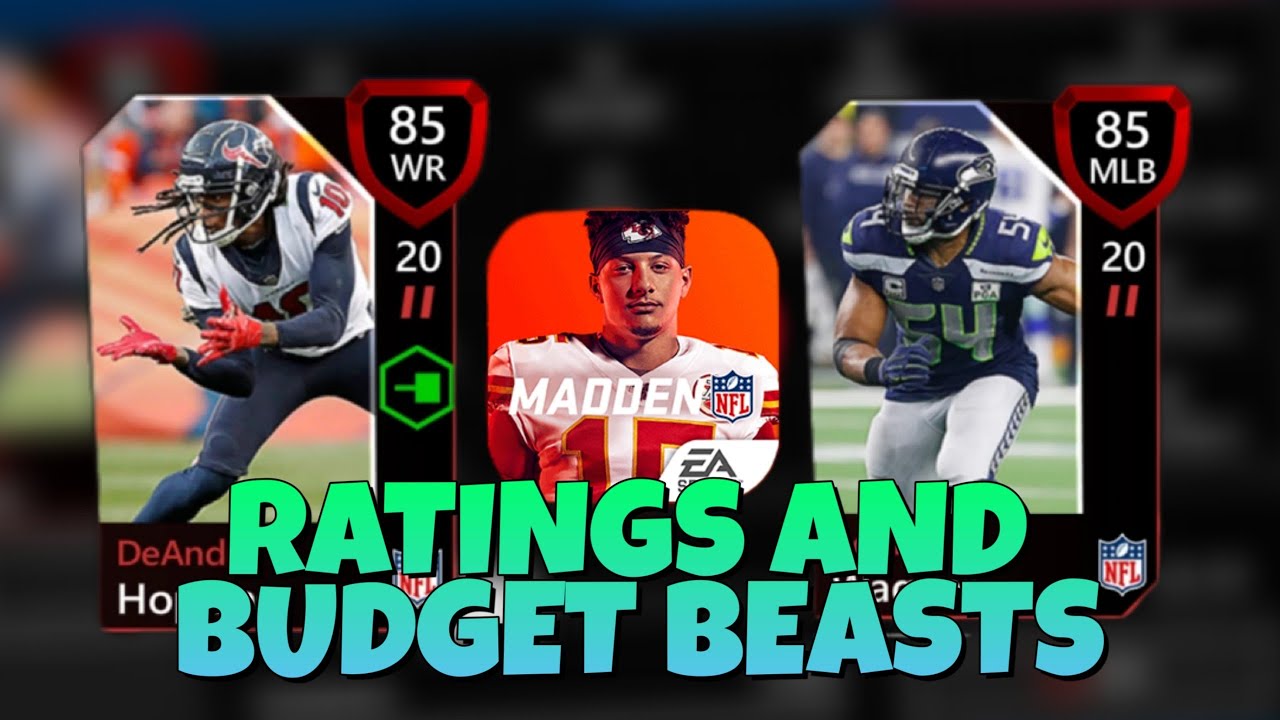 RATINGS REVEALED! BUDGET BEASTS + TOP 5 CARDS! MADDEN MOBILE 20!