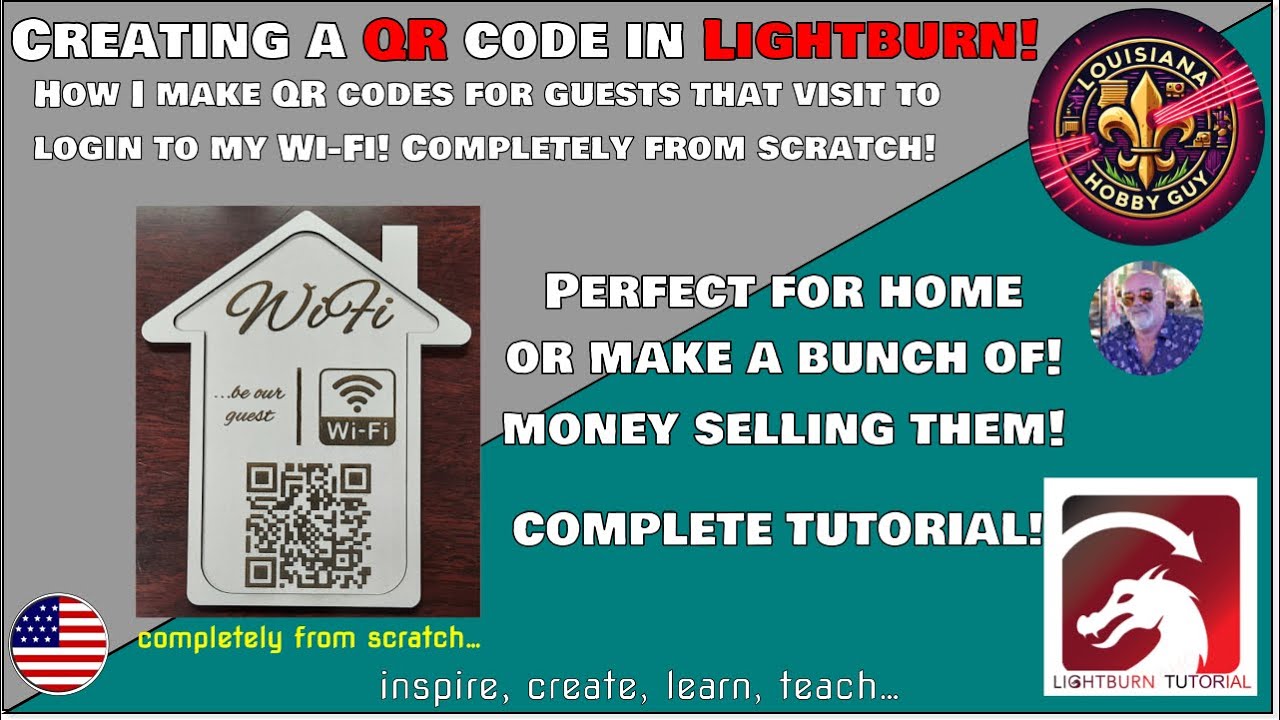 😲 How to make a QR Code sign completely from scratch in Lightburn!