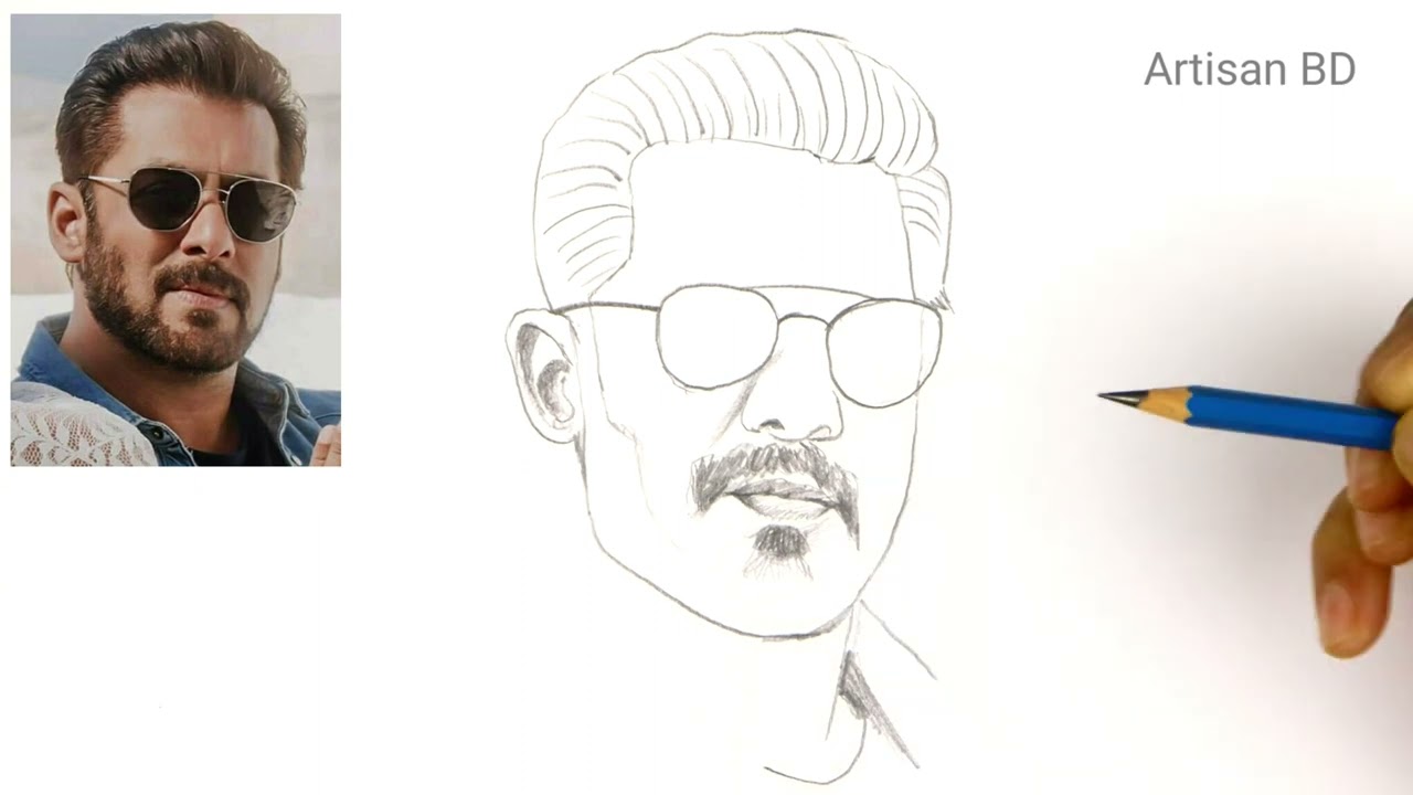 Drawing of Salman Khan | How to draw Salman Khan drawing for beginners