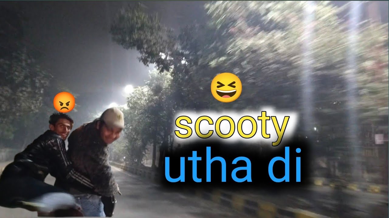 Chalate hue 😆scooty ka pahiya utha Diya
