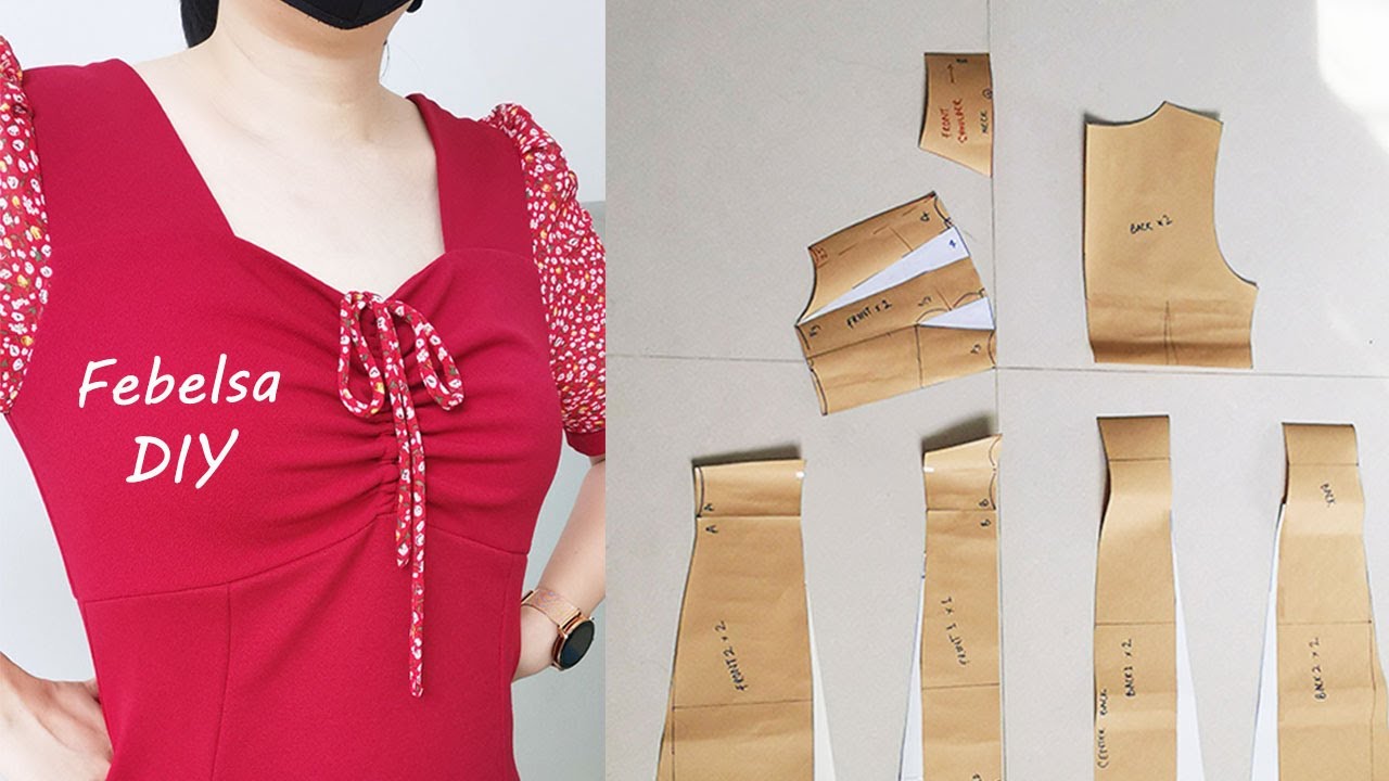 V107 How to make ruched bust dress