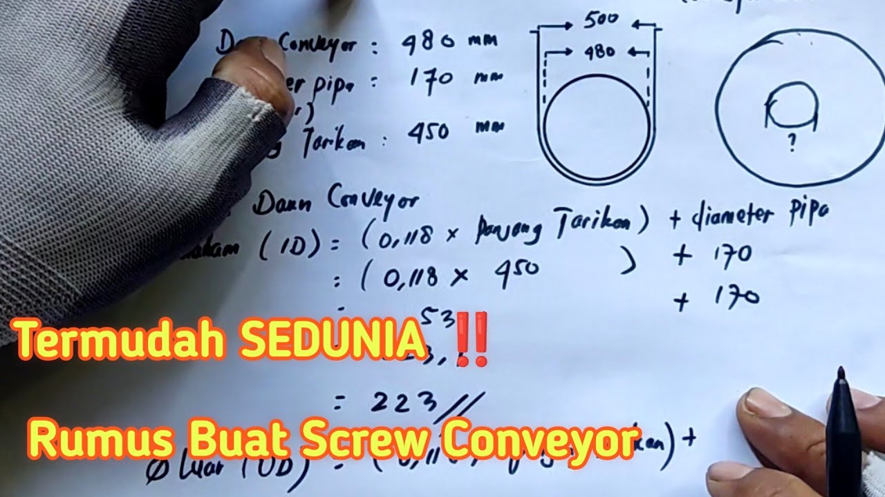 TERMUDAH SEDUNIA ‼️Rumus Daun Screw Conveyor