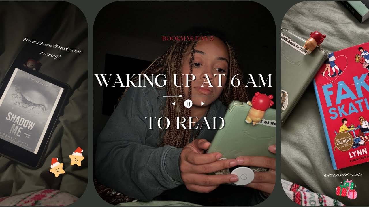 Morning Reading Vlog | Continuing the Shatter Me series & starting Fake Skating 👀 | BOOKMAS Day 5 🎄