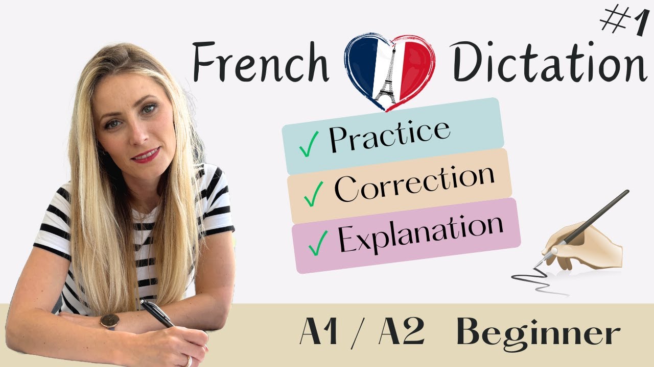 French Dictation Practice: Level A1/A2 Beginner with Correction (7 Minutes)