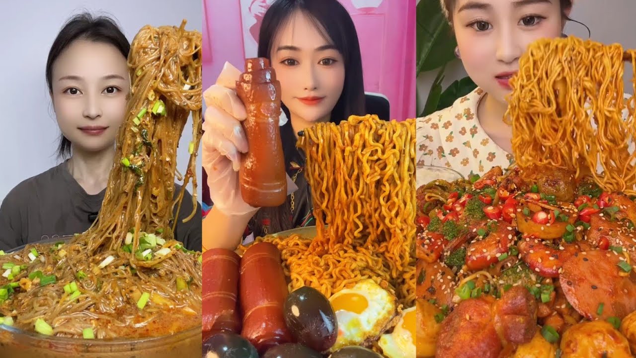 [ Mukbang ASMR ] 3X Spicy Massive Ramen Noodles Challenge 🔥 Korean Spicy Ramen Seafood Eating Show 