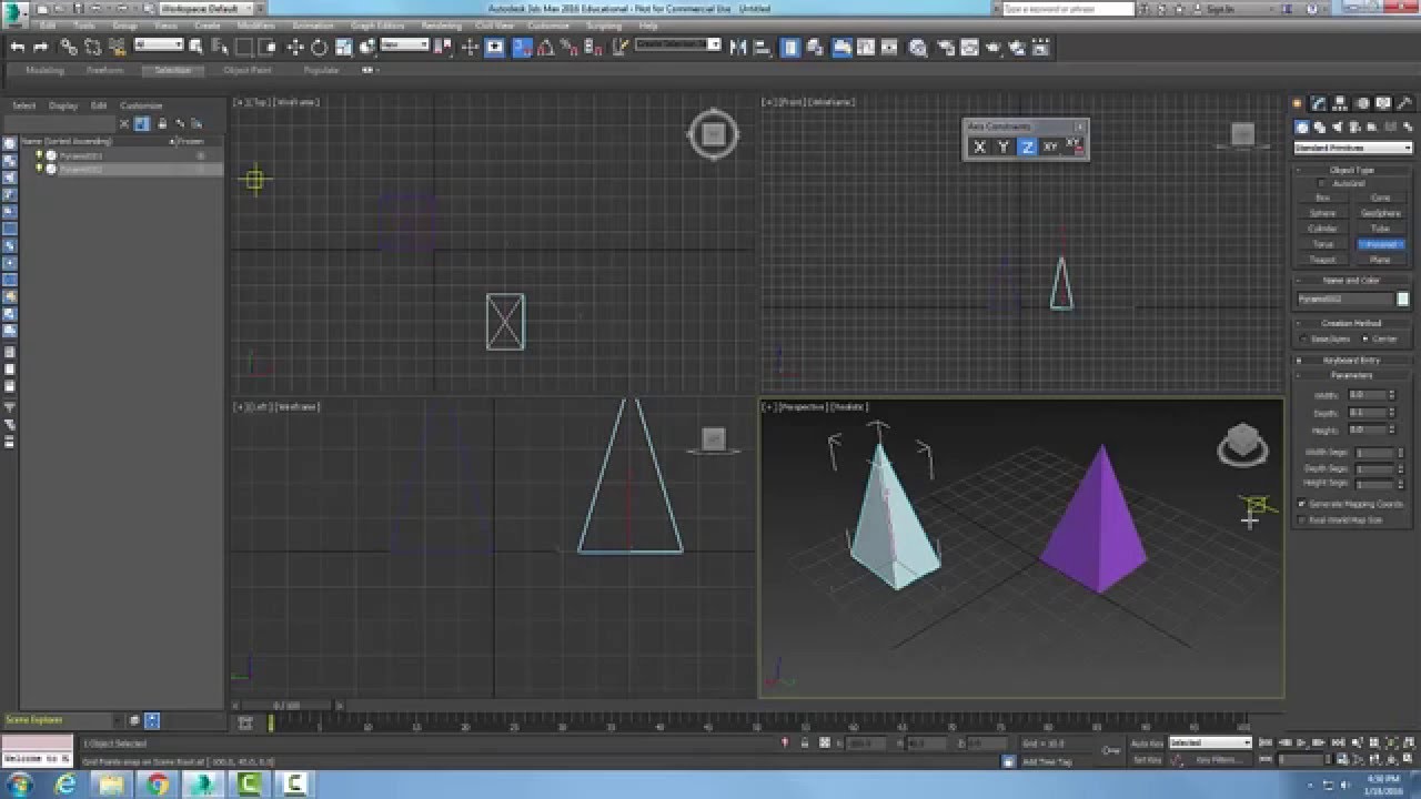 3ds Max  02-31 Creating a Pyramid Standard Primitive