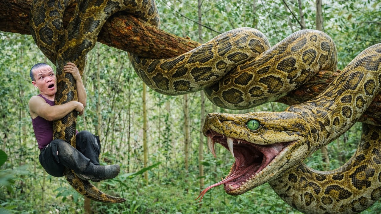 Dwarf Family Survives the Wild: Giant Python Encounter & Komodo Attack Chickens