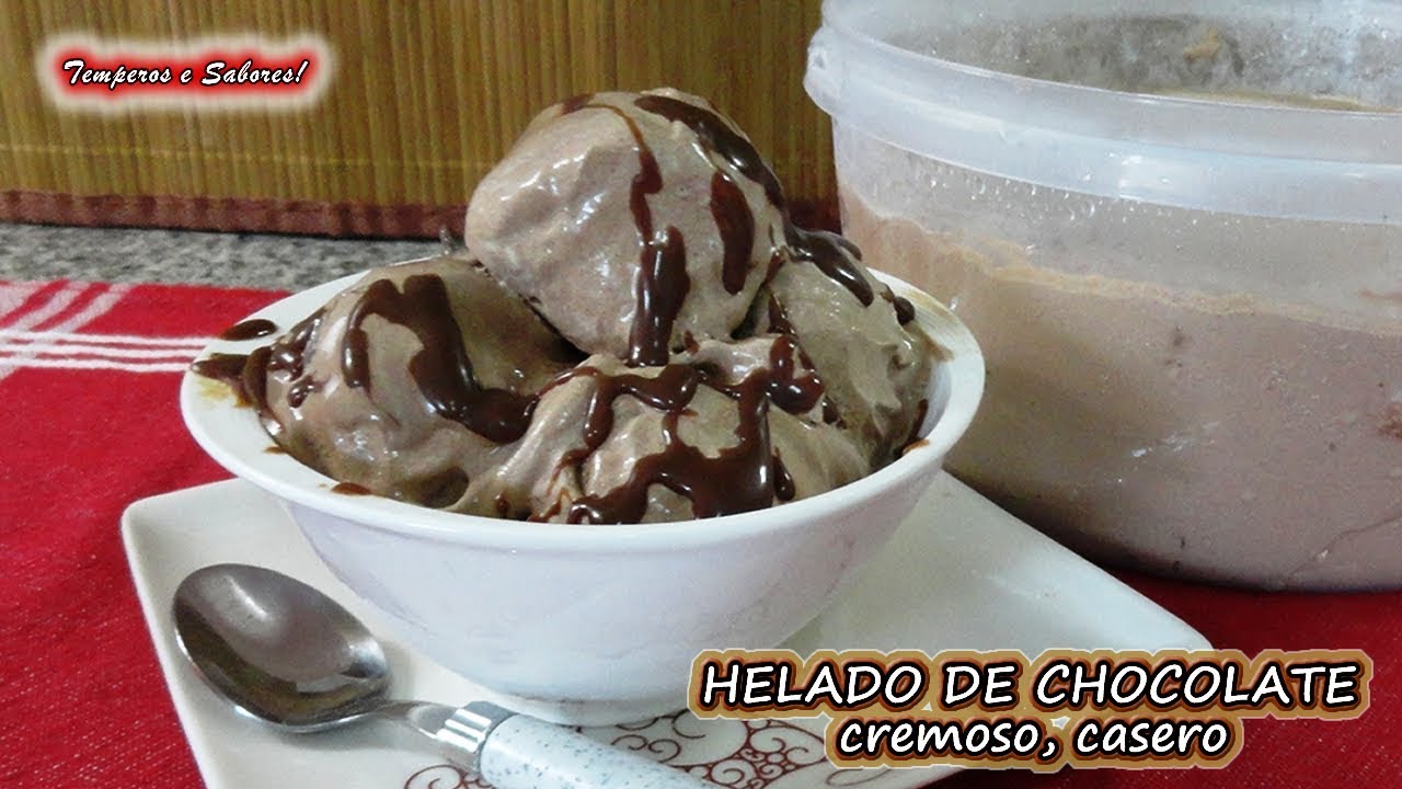HELADO DE CHOCOLATE con solo 3 ingredientes, cremoso y con opciones para acompañarlo