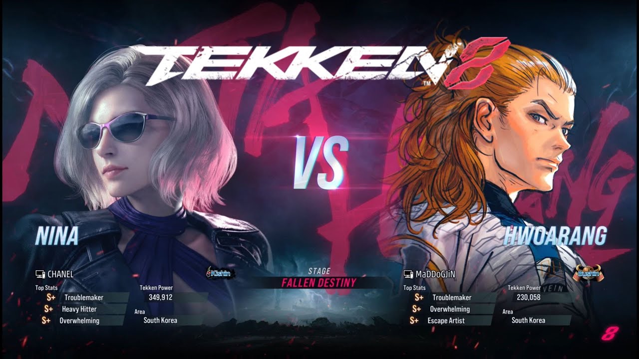 Tekken 8 - Chanel (Nina Williams) Vs. MaDDoGJin (Hwoarang)