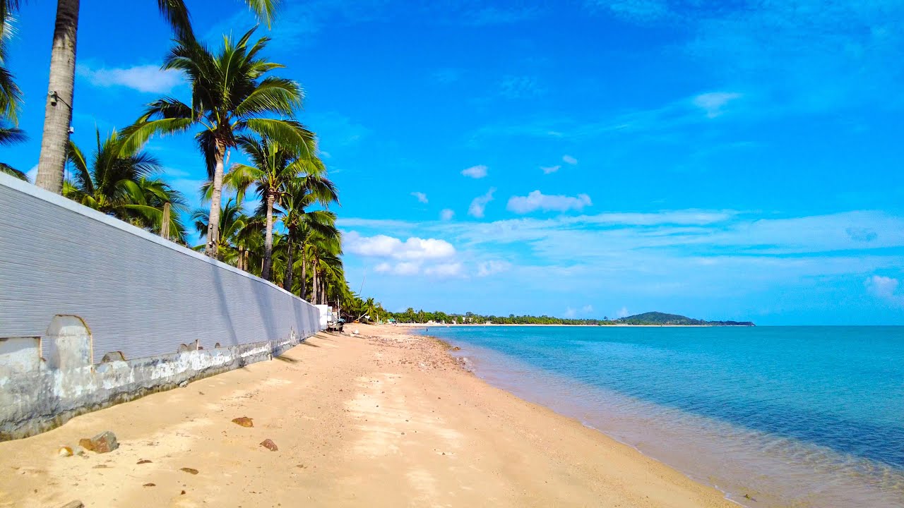 Koh Samui 2021 - 4K Walking on Maenam beach | Virtual walking tour - Streets of Thailand