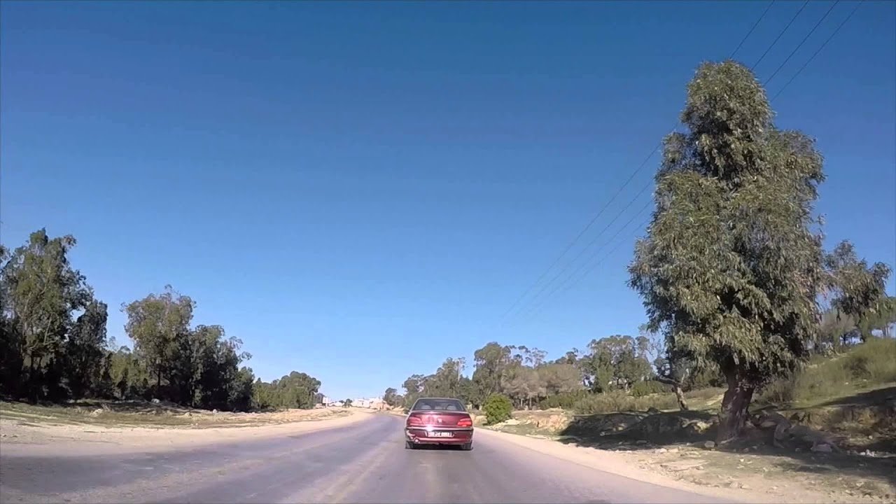 Tunisie Route vers Nabeul filmé en Go pro / Tunisia Road to Nabeul filmed by Gopro