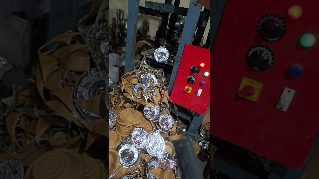 paper Plate Making|Dona pattal|Silver Plate|#silver #factoryproducts #papercraft #papercutting 