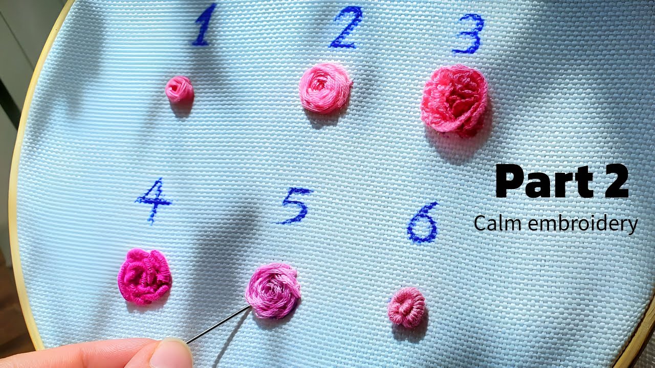 6 Types of Beautiful Rose Flower Embroidery Tutorial🌸embroidery for beginners!