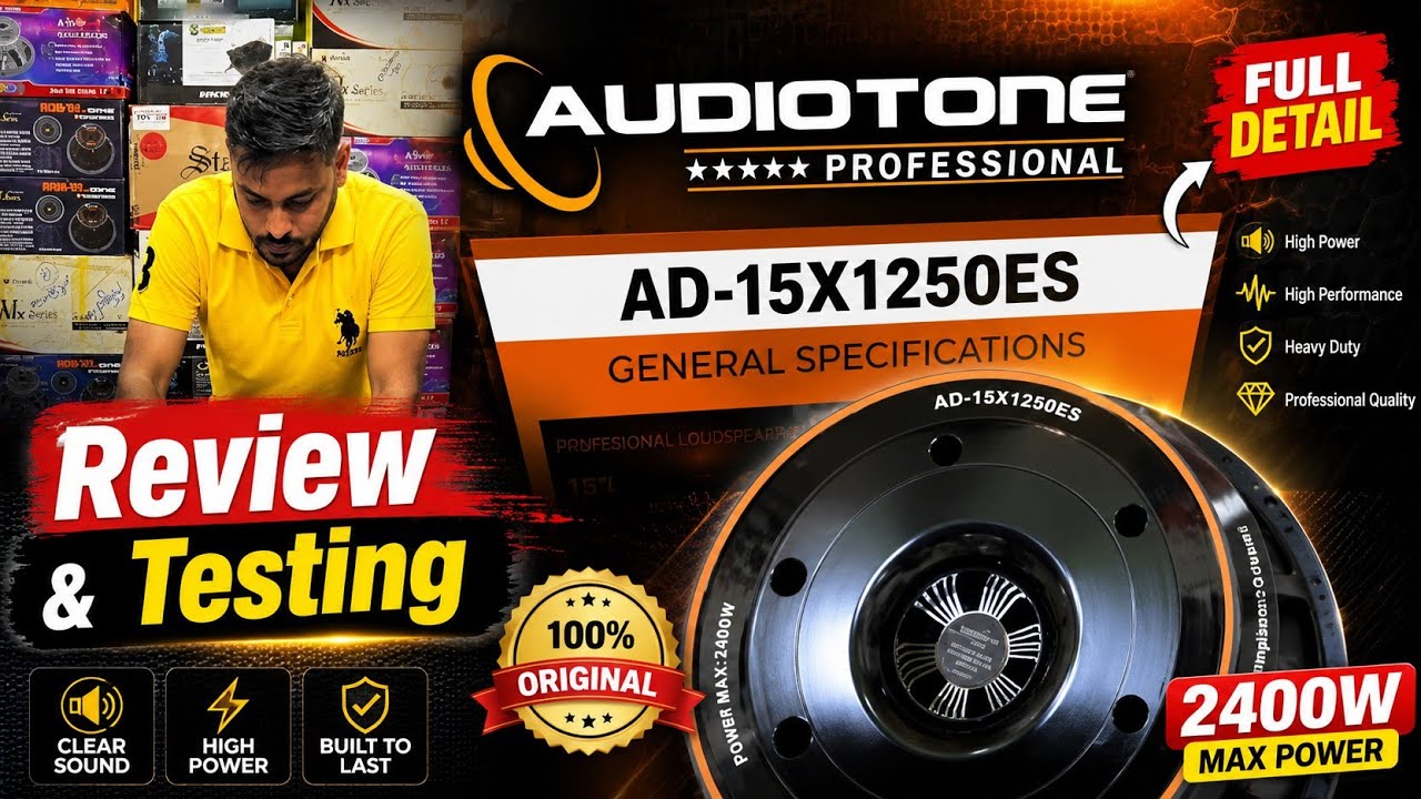 DJ के लिए Best स्पीकर Audiotone 1200W 15 inch का फुल टेस्ट || Unboxing, Sound Test & Price