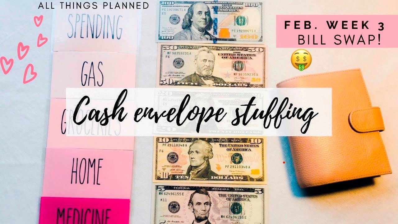 $1,400 CASH ENVELOPE STUFFING🤑 | Feb 2022 Cash Stuffing #3 | BILL EXCHANGE | All Things Planned