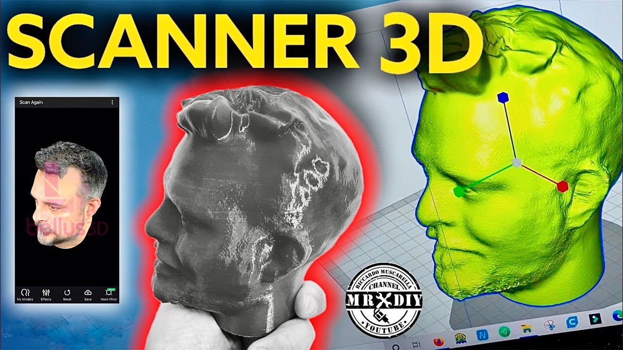 STAMPA LA TUA FACCIA IN 3D. Scanner stampa 3D volto umano, con app su smartphone. Scanner umano