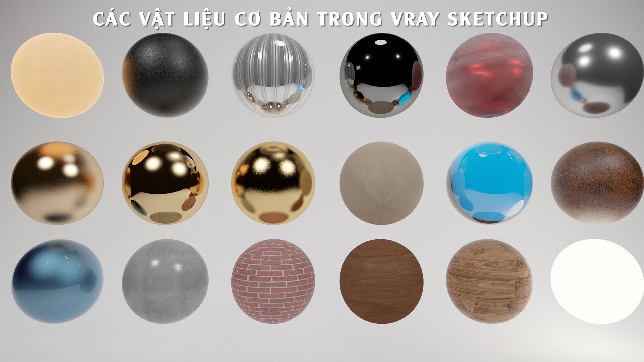 Sketchup Cơ Bản | Buổi số 9 | Các Vật Liệu Cơ Bản Trong Vray Sketchup