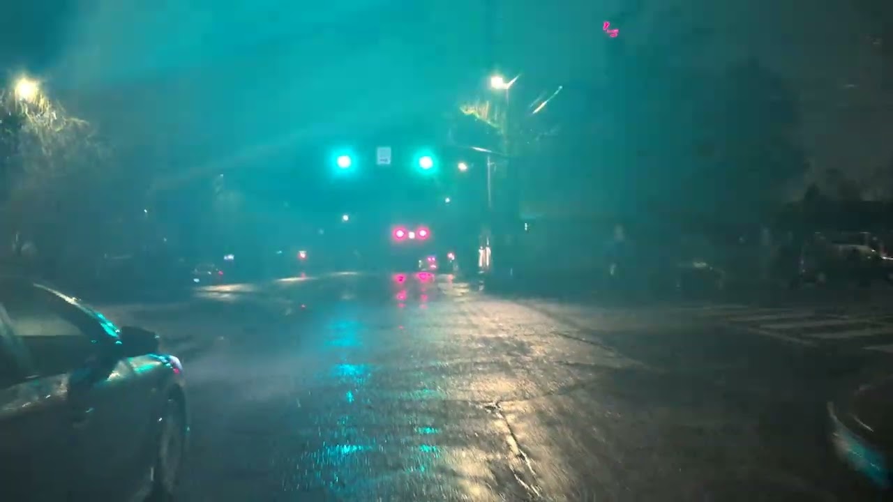 Portland Oregon Rainy Night Bike Ride 
