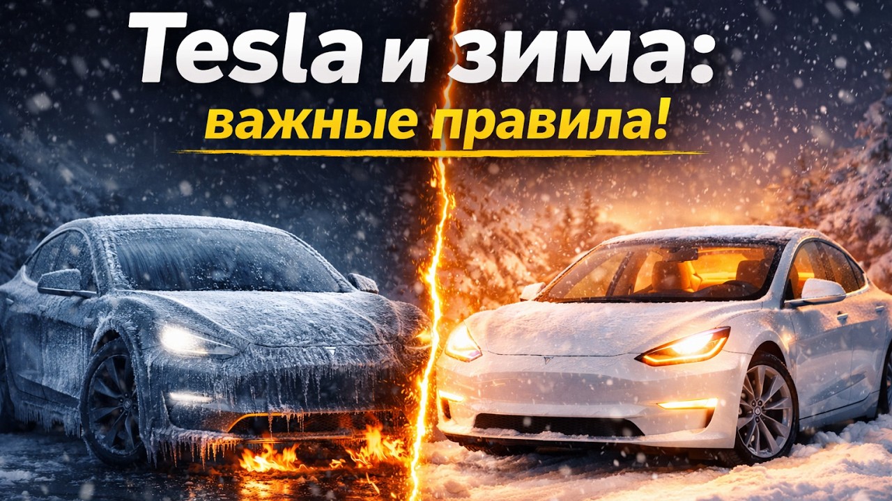 Как не угробить Tesla зимой: ВАЖНО ЗНАТЬ ПРАВИЛА