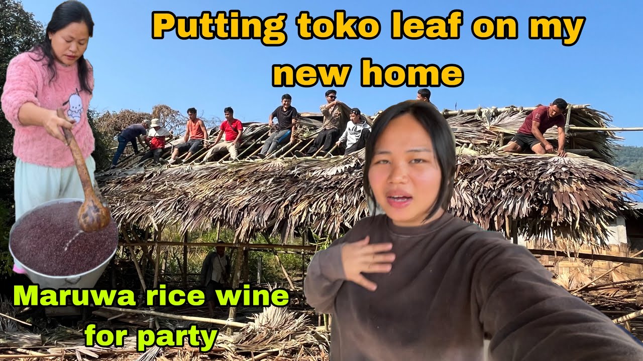 Putting toko leaf on my new home village vlog || preparing lunch for the youth of my village