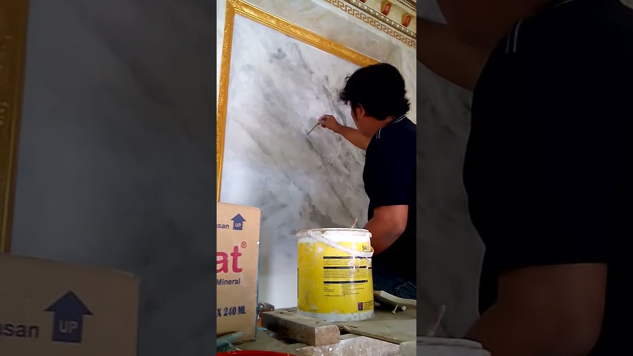 Cara mengecat motif marmer dg mudah