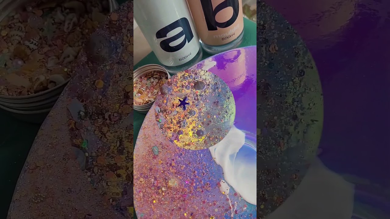 make your own #mermaid #glitter #wallartdesign #iridescent #resinart #diycrafts #resin