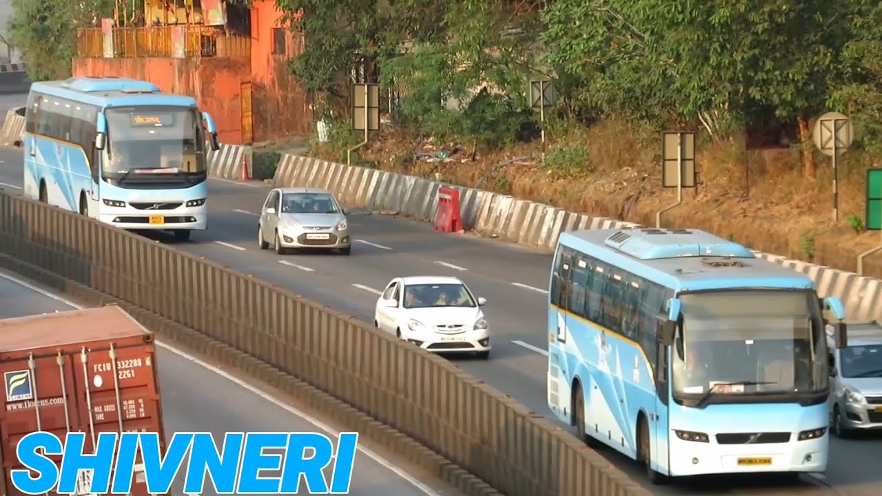Msrtc Volvo Buses on Mumbai Pune Expressway