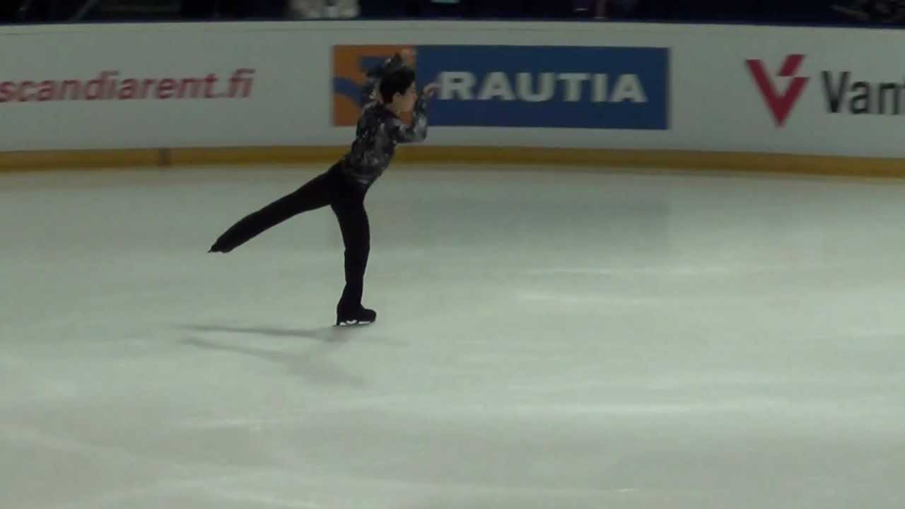 Finlandia trophy 2012 Yuzuru HANYU & Javier FERNANDEZ warm-up SP