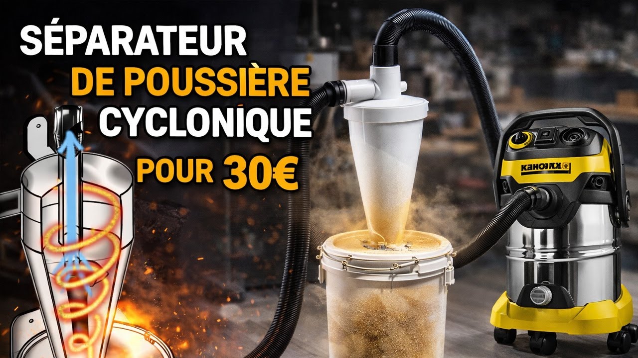 Séparateur cyclonique de Sciure et poussières pour 30€