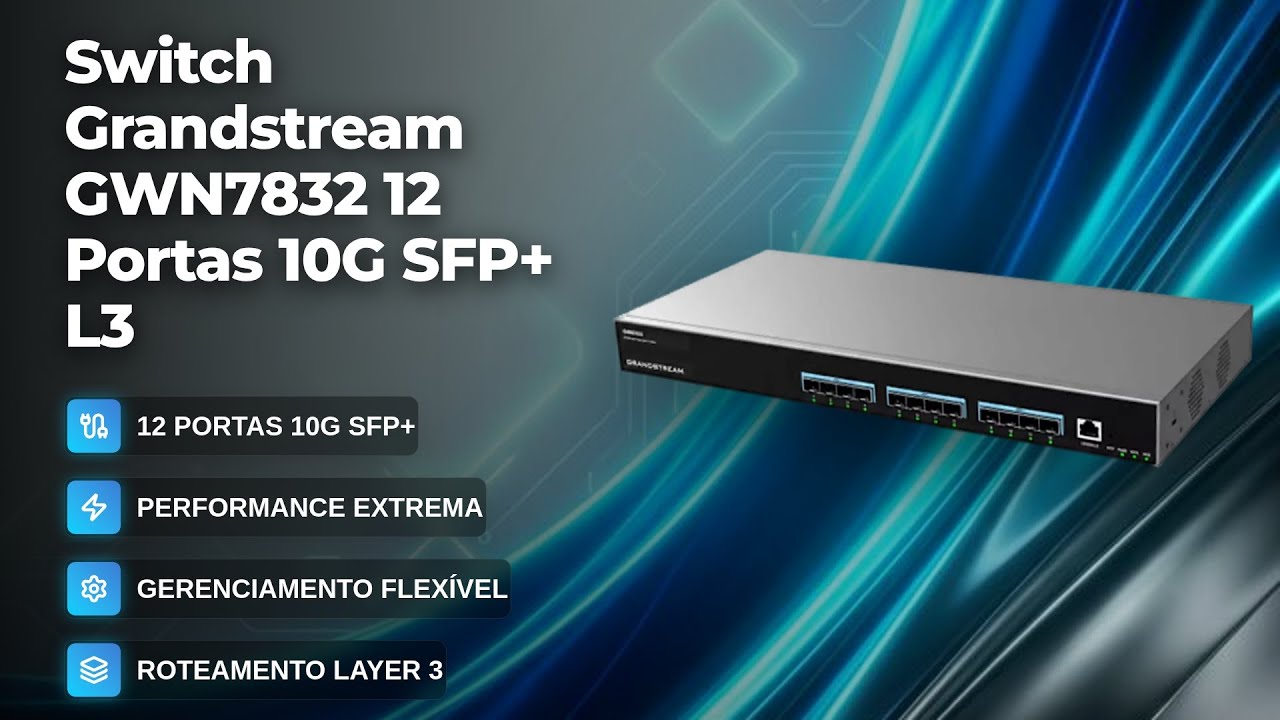 Switch Grandstream GWN7832: 12 Portas 10G SFP+ de Alta Performance