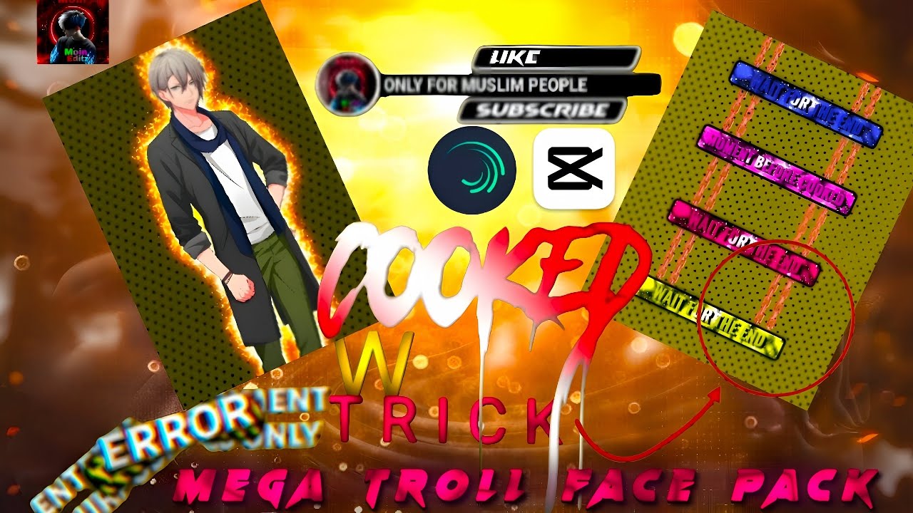 😎 MEGA TROLL FACE EDITING PACK || ALIGHT MOTION XML || DON'T MISS 😎