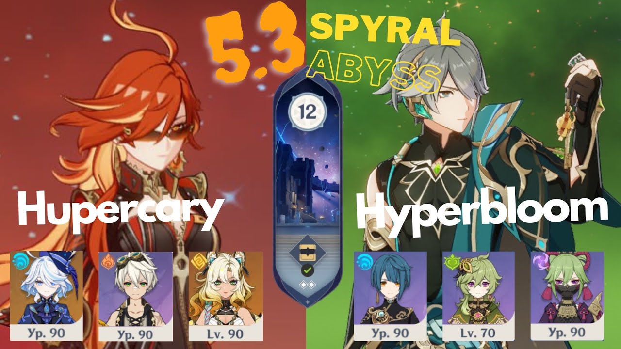 Mavuika Hypercary & Alhaitham Huperbloom 5.3 Spiral Abyss Floor 12 [9 star] clear - Genshin Impact