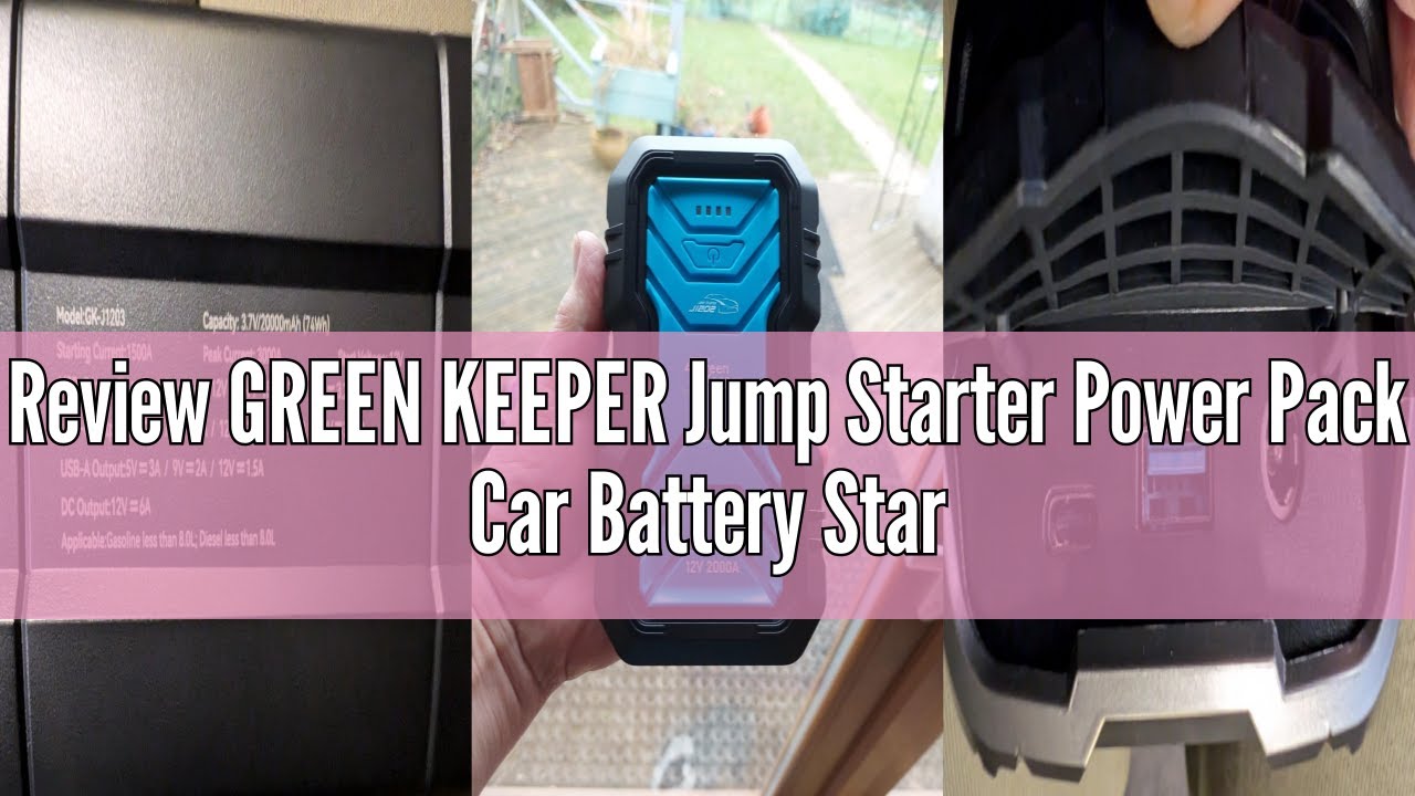 Review GREEN KEEPER Jump Starter Power Pack Car Battery Starter UltraSafe 1000A 12V for 5.0L Gas & 3